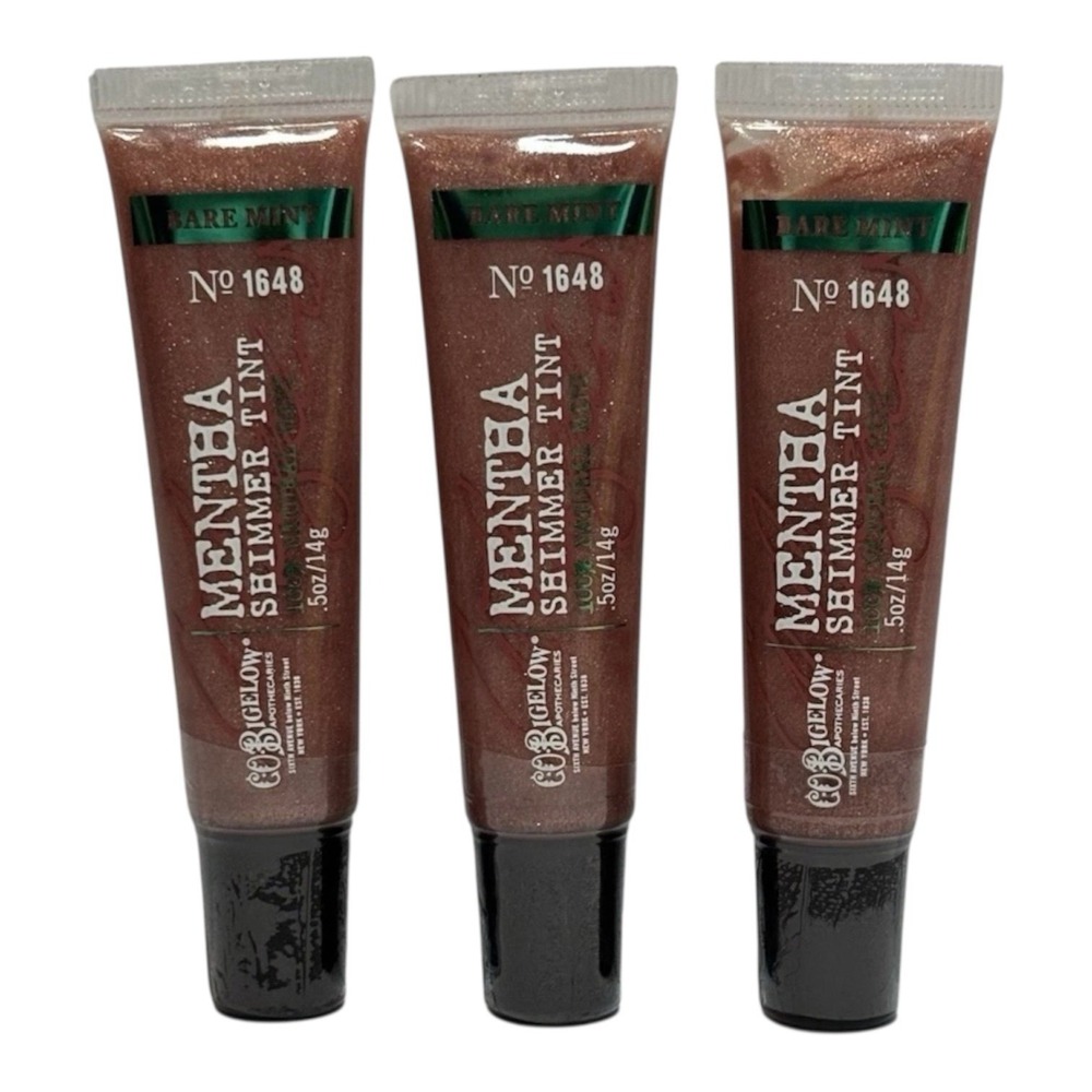 CO Bigelow Mentha Lip Shimmer Tint Bare Mint No 1648 Bath & Body Works Lot 3 NEW